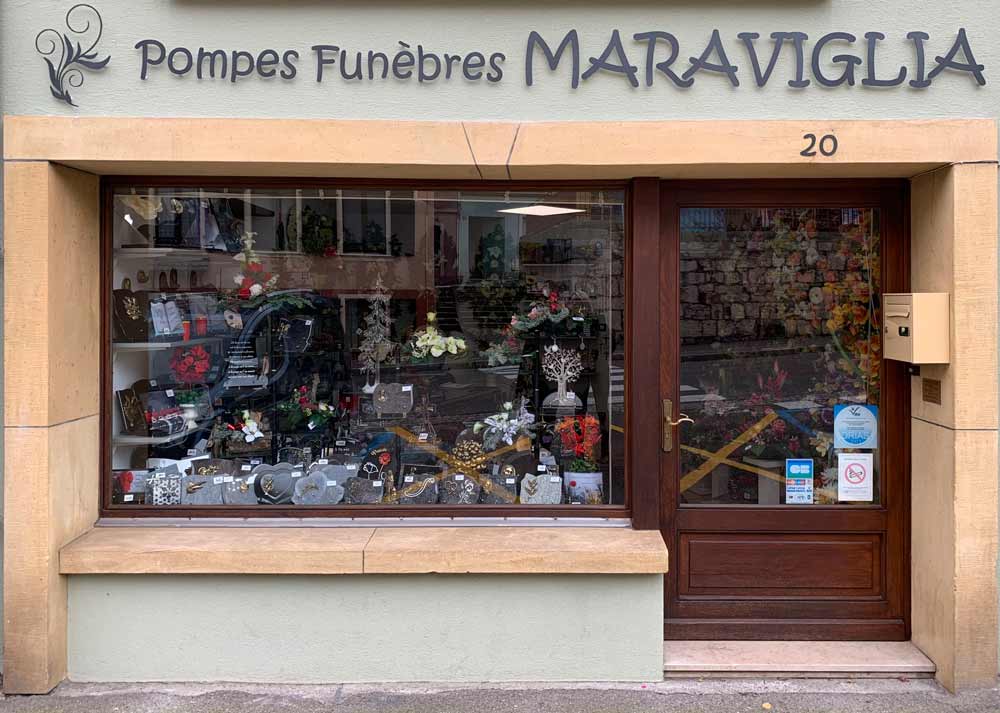 Façade pompe funèbre Maraviglia